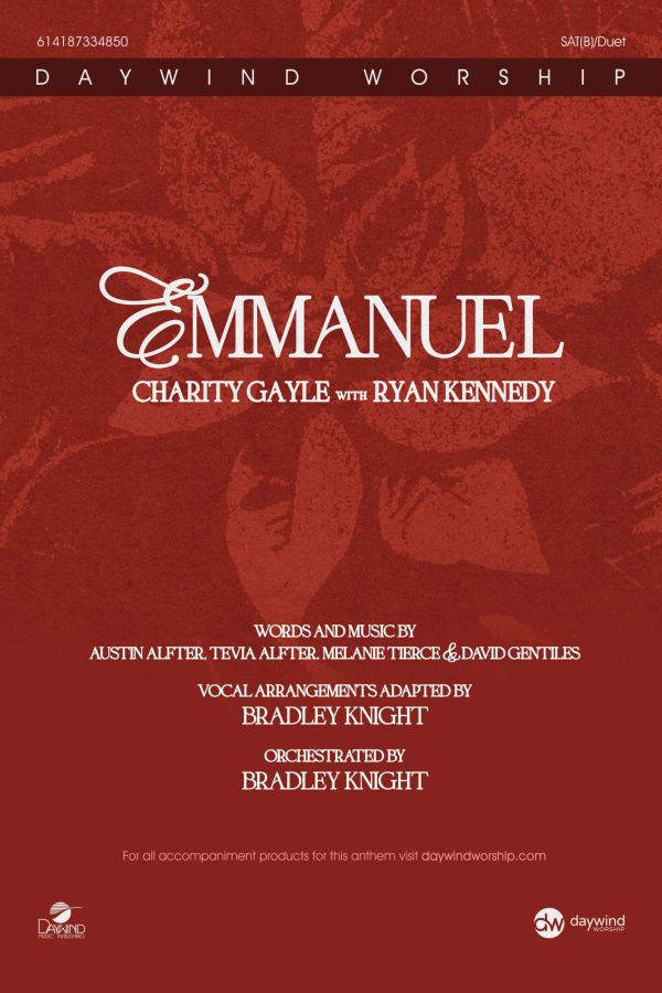 Emmanuel choral anthem cover featuring Charity Gayle with Ryan Kennedy from Brooklyn Tabernacle Choir – arranged by Bradley Knight for SATB choir, Daywind Worship