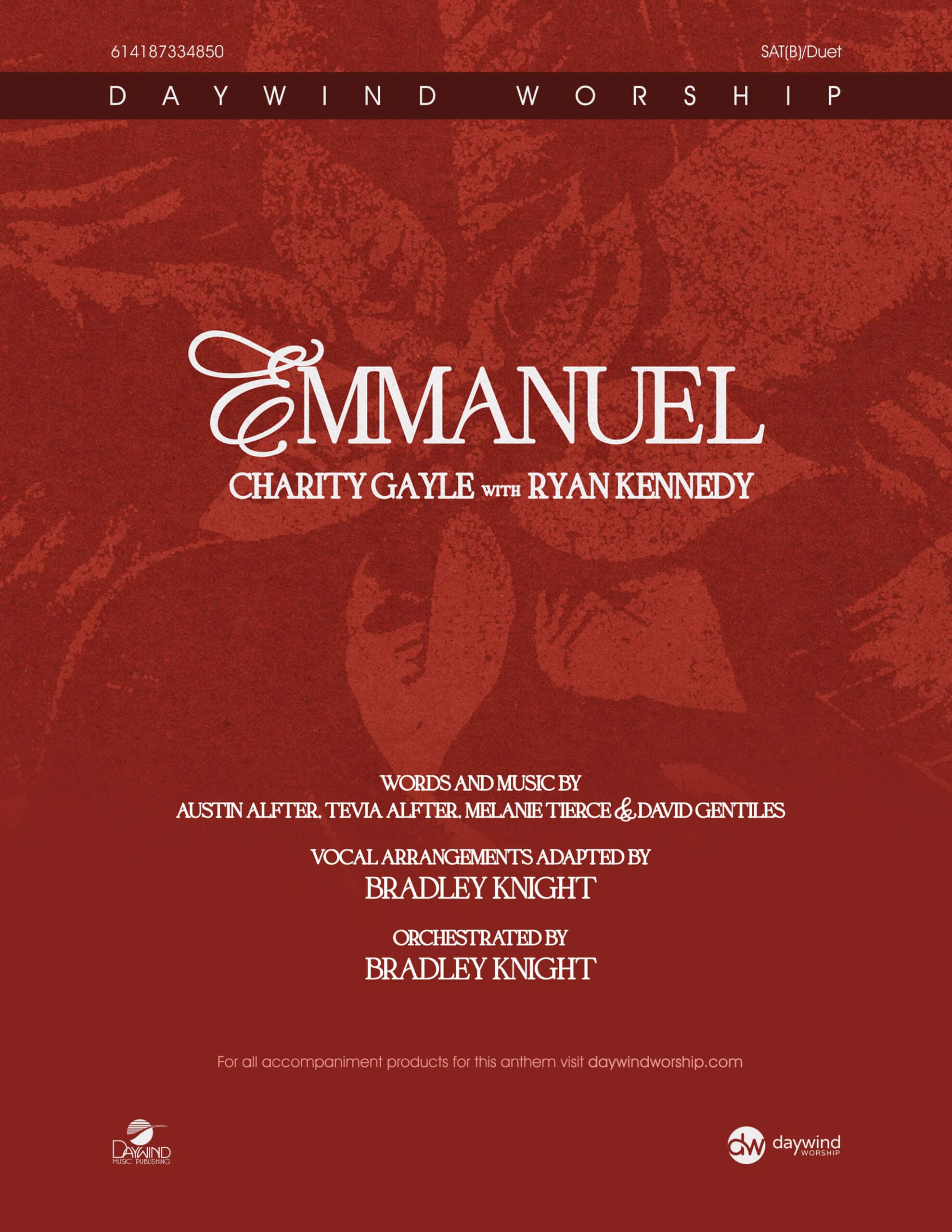 Emmanuel choral anthem cover featuring Charity Gayle with Ryan Kennedy from Brooklyn Tabernacle Choir – arranged by Bradley Knight for SATB choir, Daywind Worship